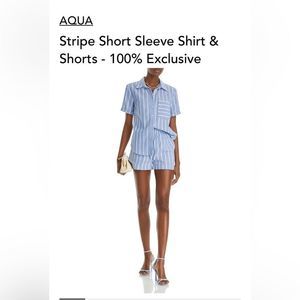 NWOT Aqua matching striped shirt and shorts set size XS for both